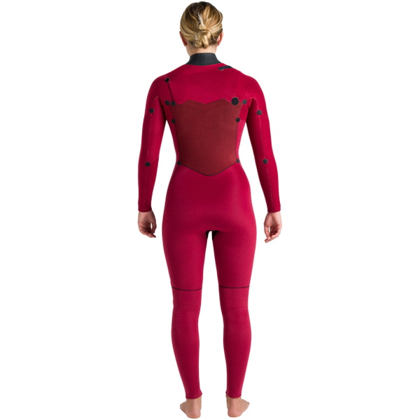 2026 C-Skins Womens Nuwave Solace 5/4/3mm Chest Zip Wetsuit CSO54WC - Black / Forest Green / Mulberry